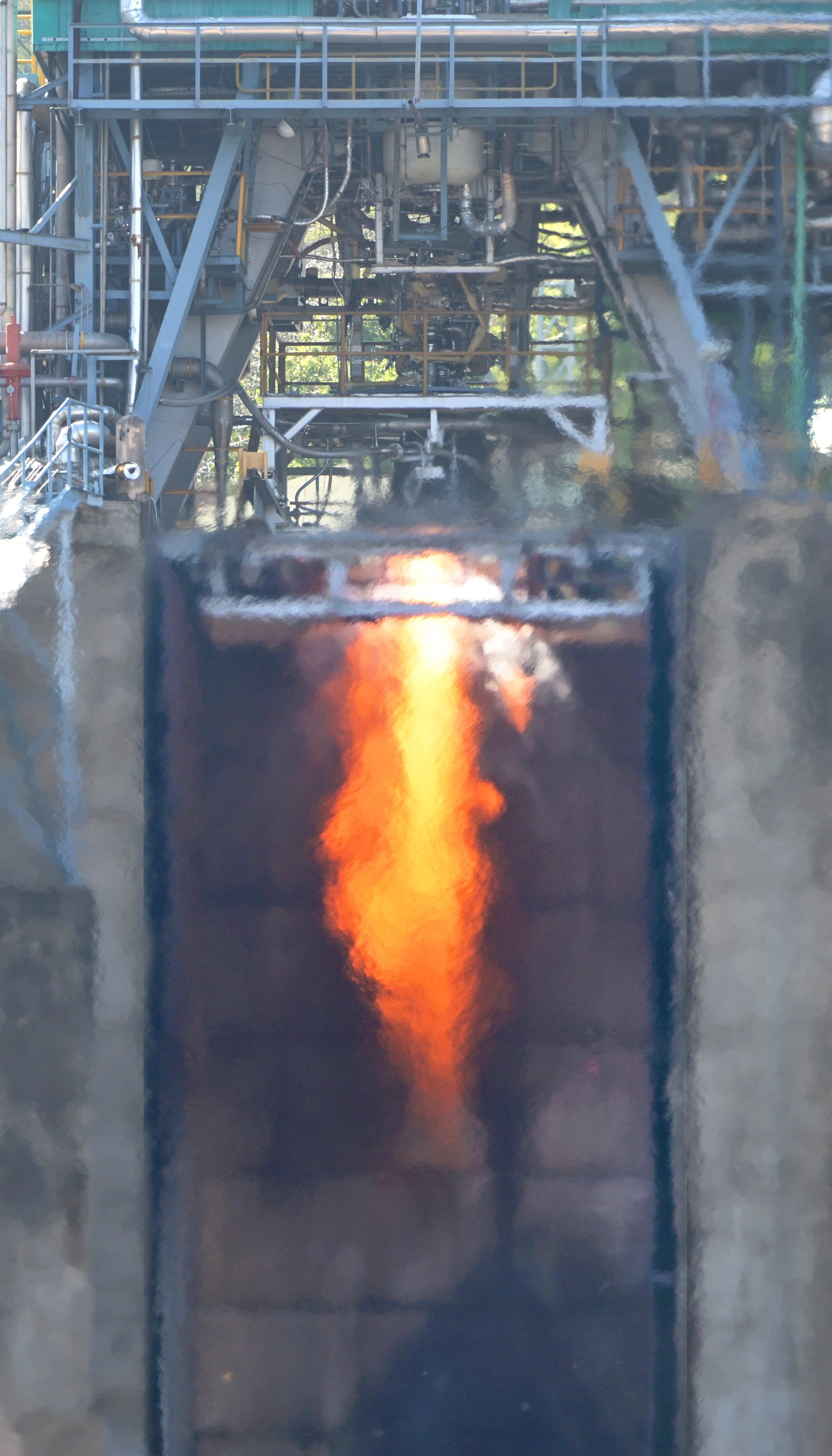 The Isro CE20 engine tests is seen taking place. (Photo: Isro)