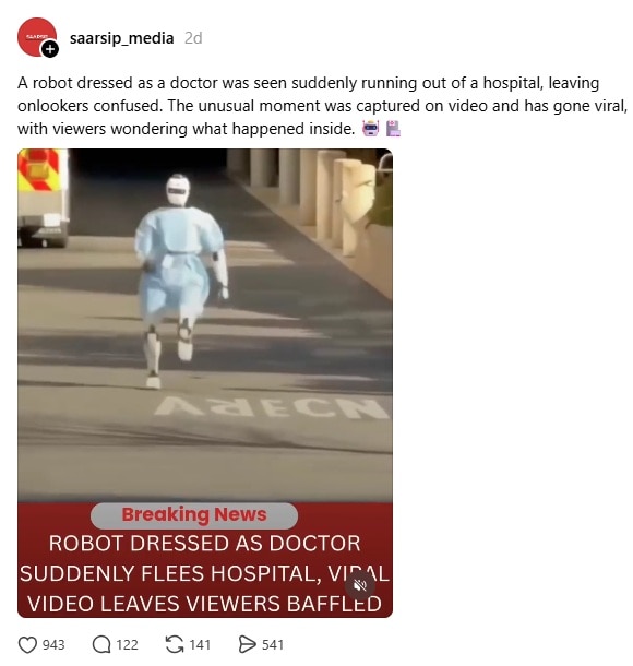 Fact Check: Clip of robot running from hospital is fake. But AI agents can go rogue