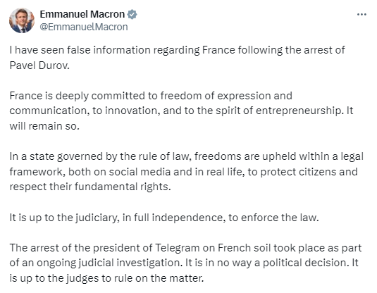 Macron tweet