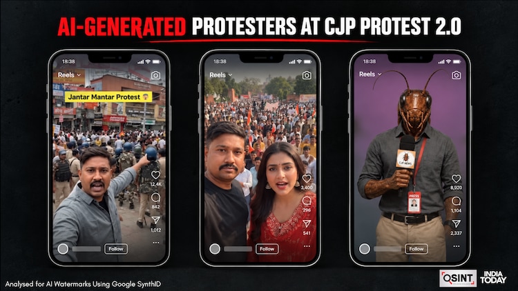AI generated videos at CJP protest