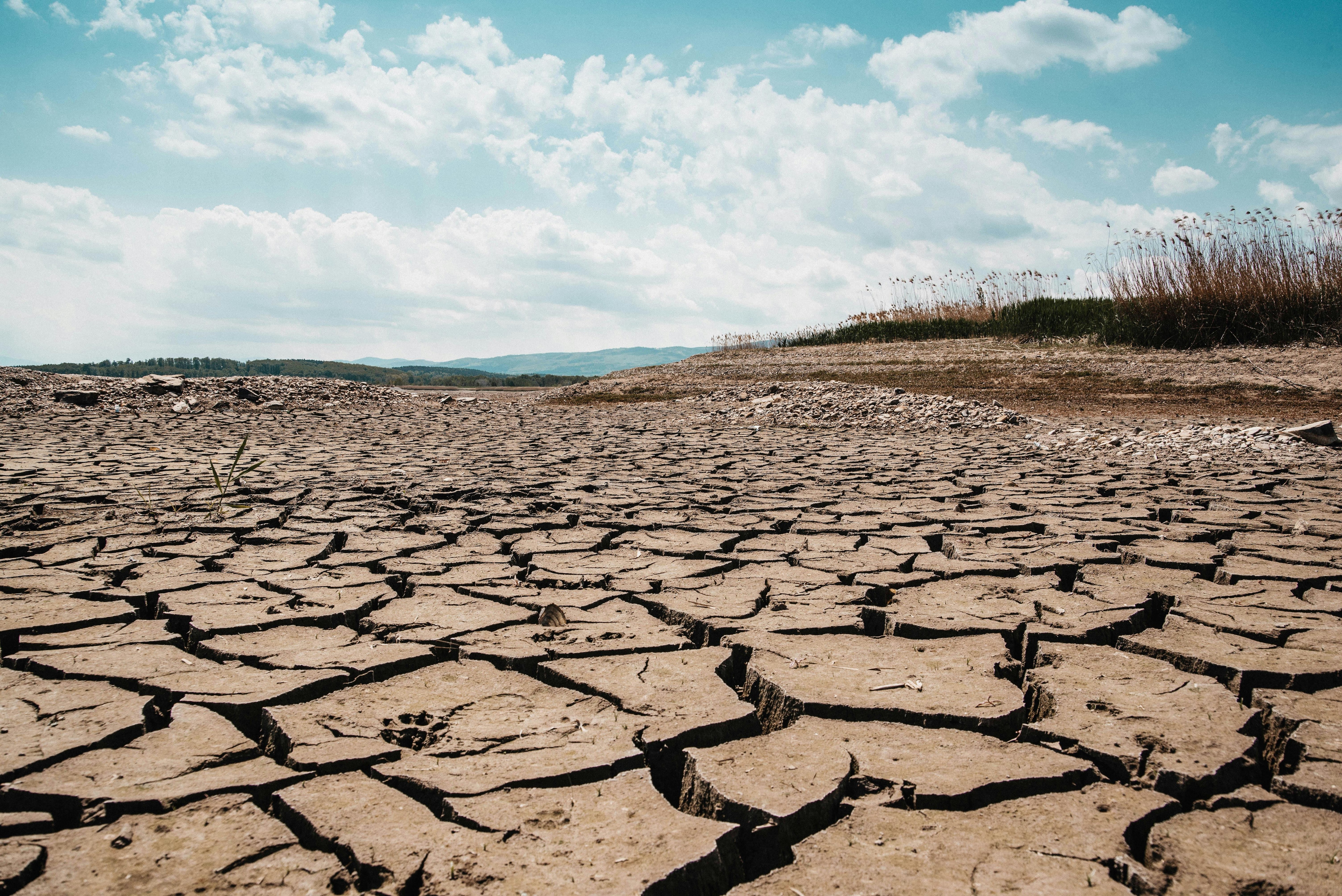 A landscape of cracked dry land, depicting drought. (Photo: Pexels)
