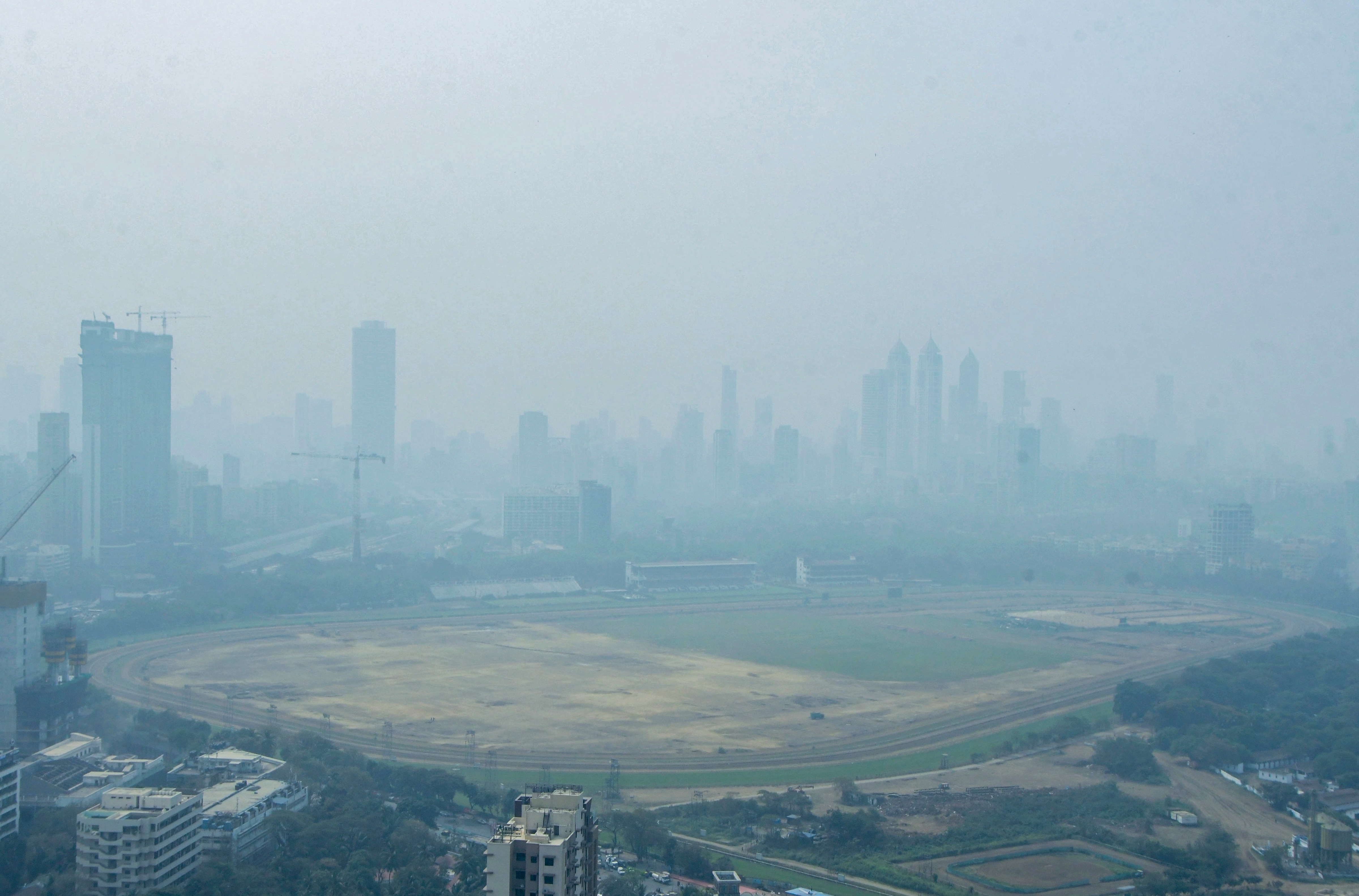 Haze blankets the city skyline. (Photo: PTI)