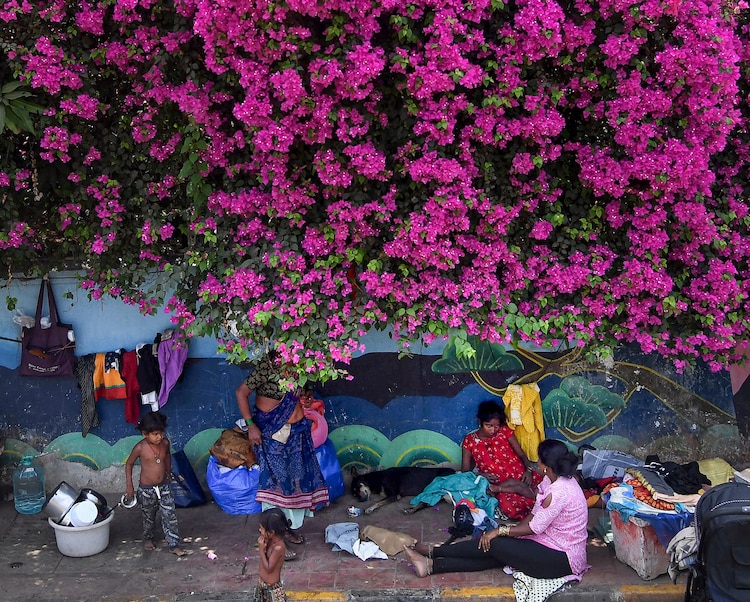 People take shade under a tree to get relief from the heat. (Photo: PTI)