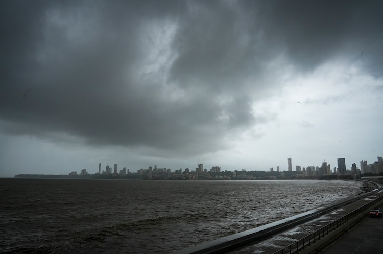 Monsoon clouds loom over Marine Drive, in Mumbai. (Photo: PTI)
