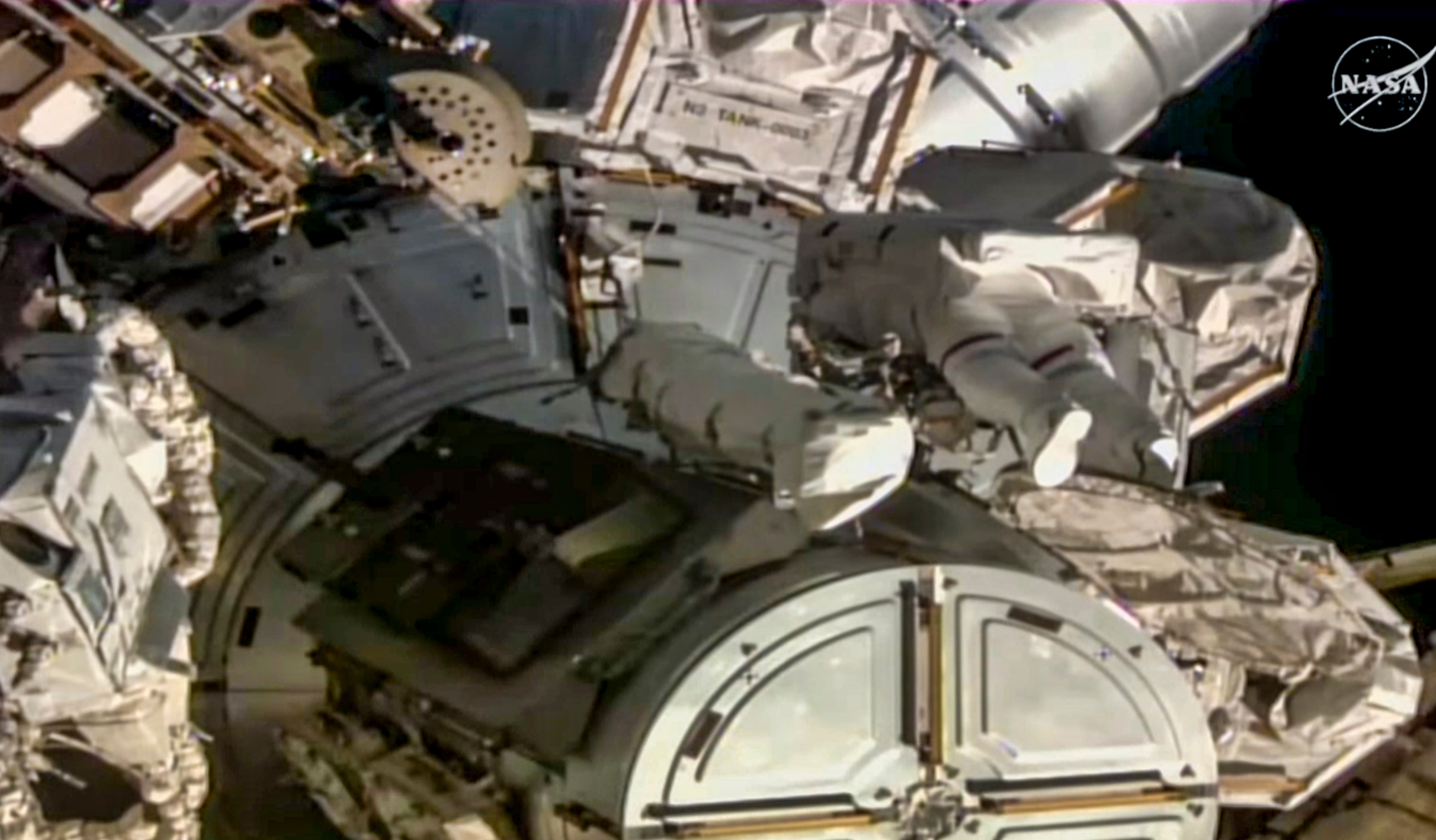 Nasa astronaut Anil Menon conducts his first spacewalk outside the ISS. (Photo: Nasa)