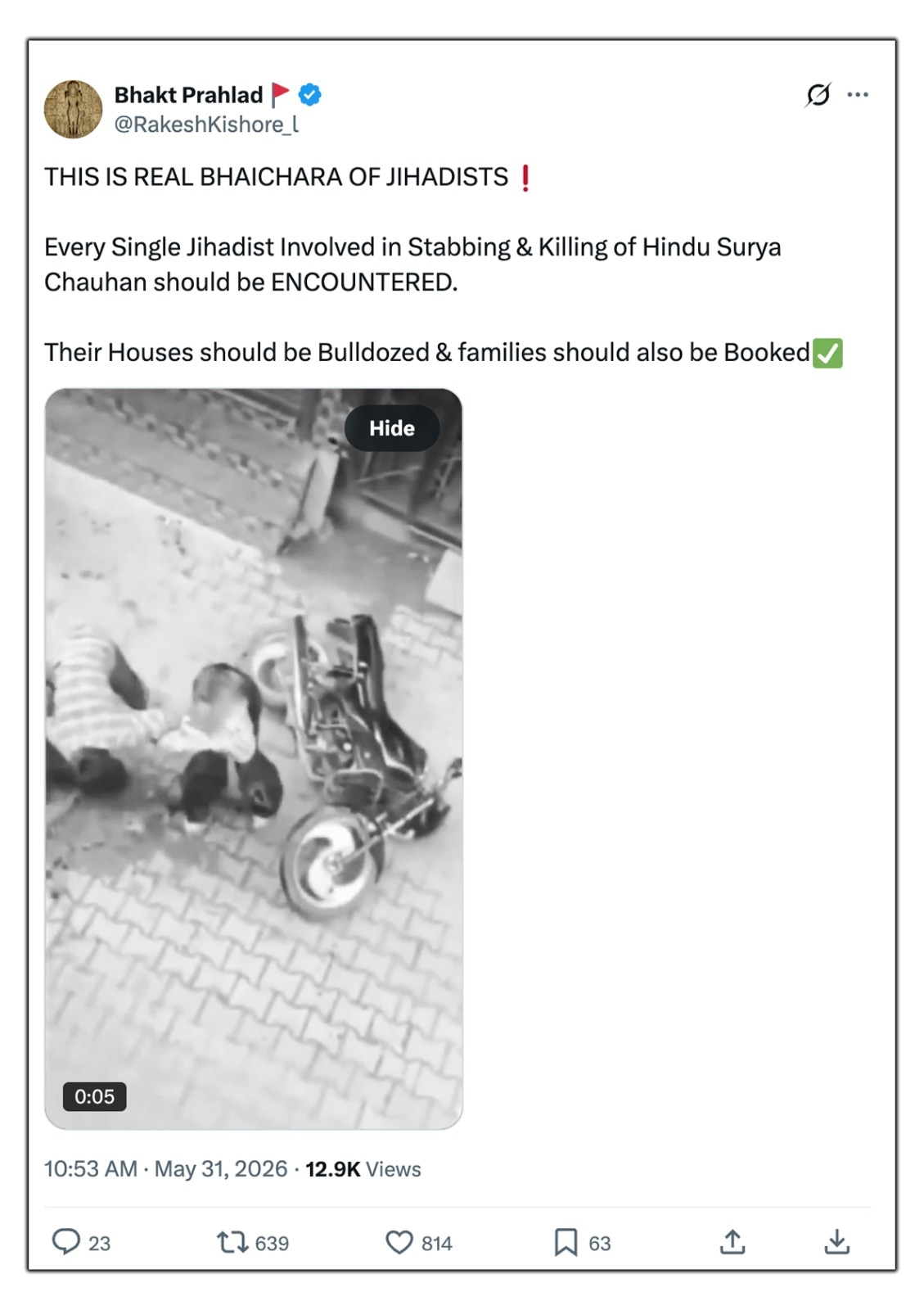 India Today Fact Check found that the video is from Chandigarh and shows the murder of a 20-year-old man on May 12.