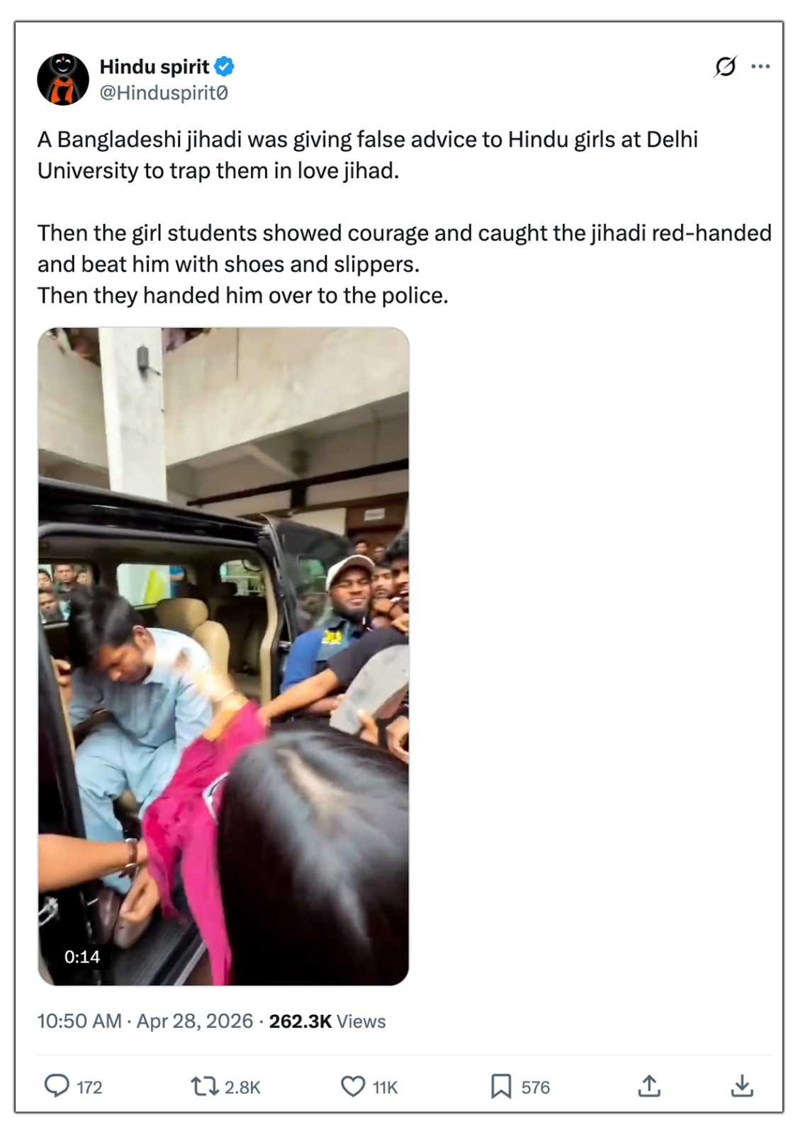 India Today Fact Check found that while the incident involved eve-teasing and harassment, it was from the University of Dhaka in Bangladesh â not Delhi University.