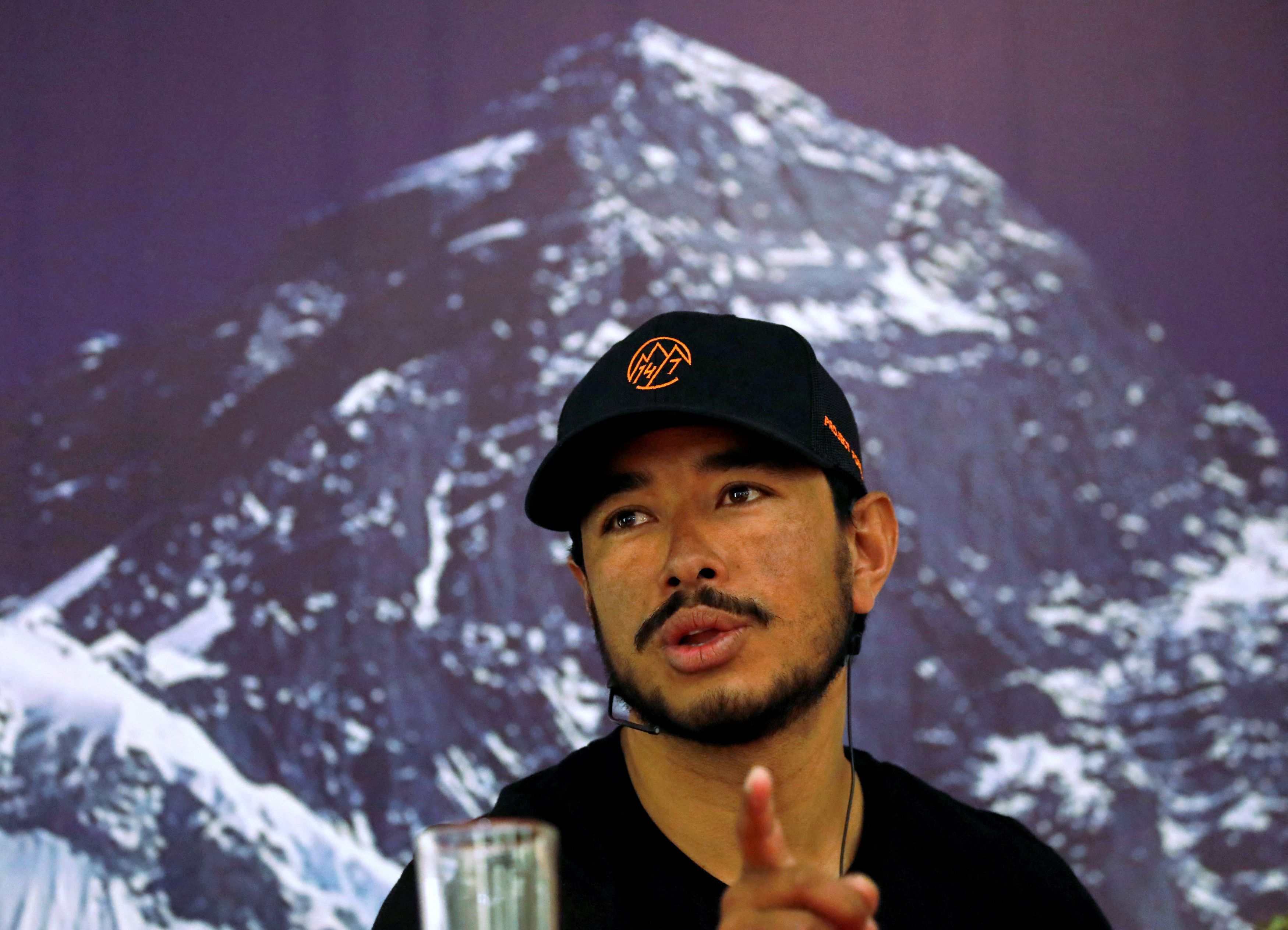Nirmal Purja is seen speaking at a press conference in 2019. (Photo: PTI)