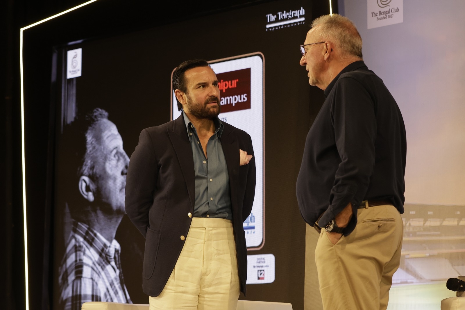 Saif Ali Khan (right) with Ian Botham at the event