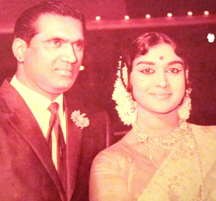 Saroj Devi with husband Mr. Harsh (PC: Facebook/B Saroja Devi)