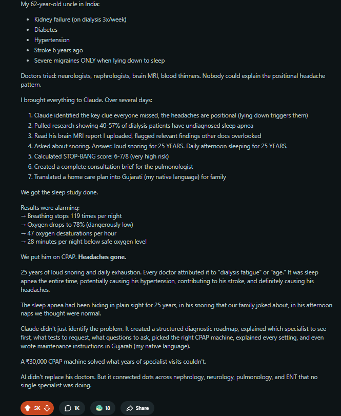 Man claims AI bot helped uncover uncle's 25-year undiagnosed condition in viral post