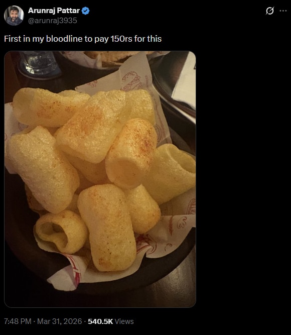 Bengaluru man pays Rs 150 for 'gold-dusted fingers' at pub