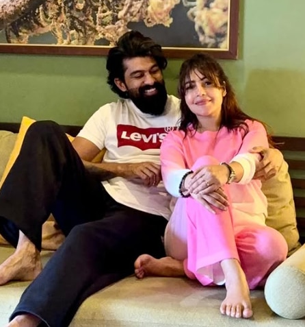 Actress Subhashini with her husband