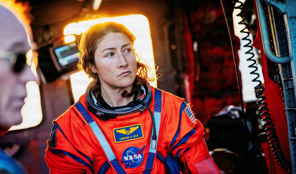 Nasa astronaut Christina Koch pictured after being rescued following the splashdown. (Photo: Reuters)
