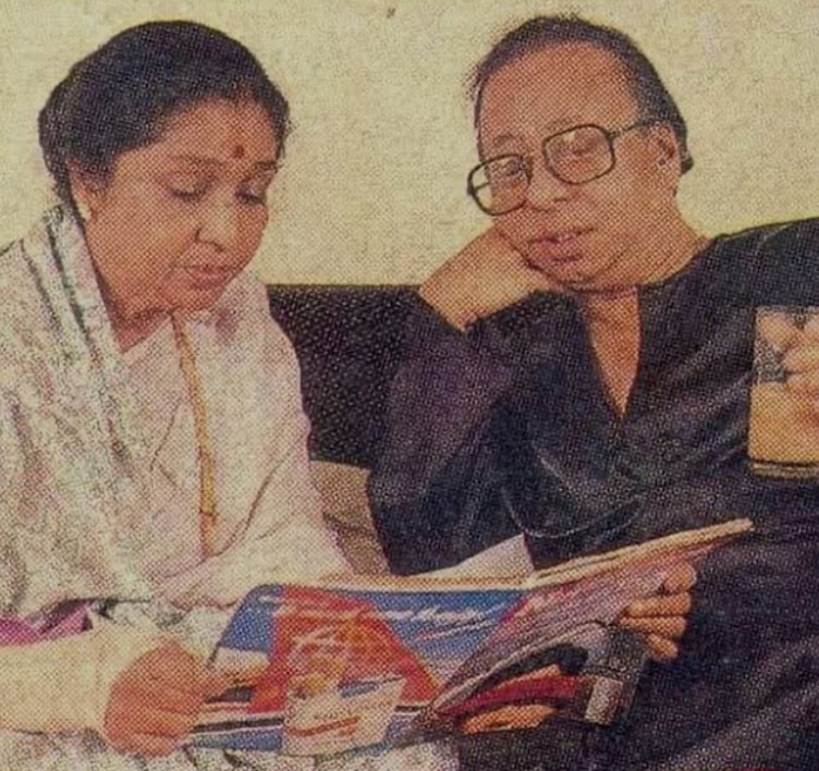 A picture of Asha Bhosle with husband and music composer RD Burman (Photo: Instagram/Asha Bhosle)