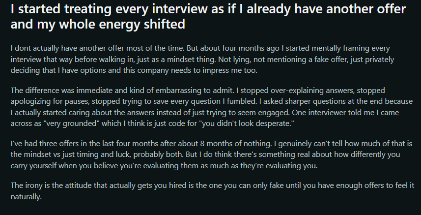 Man lands multiple job offers after this one shift in mindset during interviews