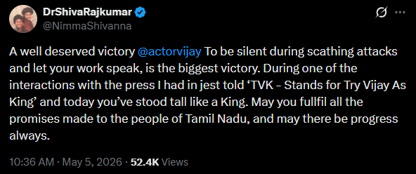 Screenshot of Shiv Rajkumar's X post