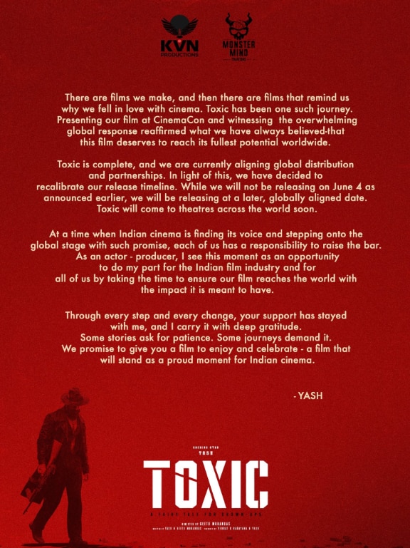Recent poster from makers of Toxic announcing another delay from June 4 release date