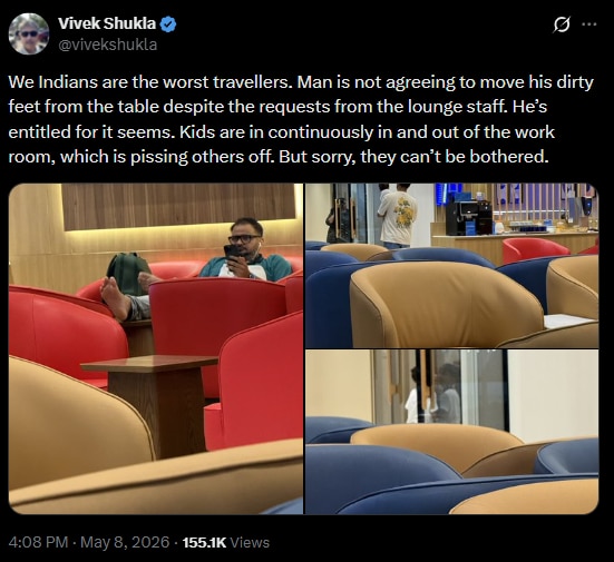 Indian man criticises fellow travellersâ behaviour at airport lounge, shares pics