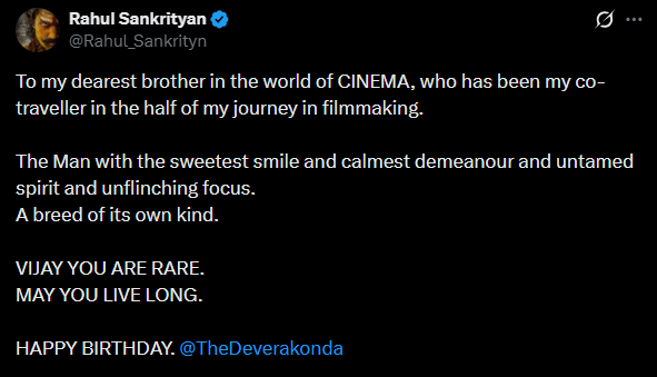 Screenshot of Rahul Sankrityn's X post