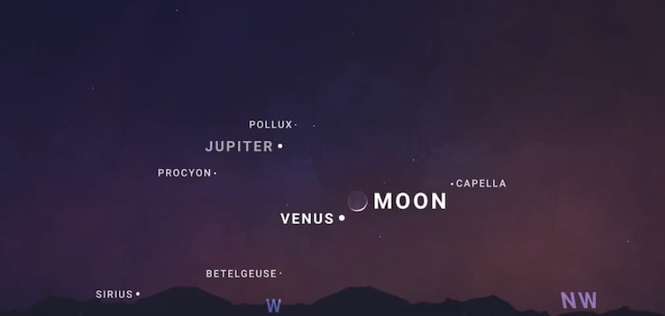 A labelled image showing the positioning of the two celestial bodies during the conjunction. (Photo: Nasa)
