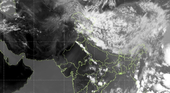 A satellite image shows the incoming rain and storm systems. (Photo: IMD)