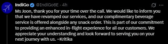 IndiGo passenger asks for just coffee, crew's reply leaves her puzzled