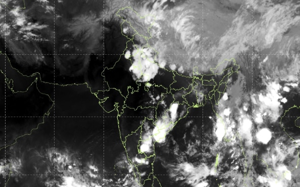 A satellite image showing western disturbance influence over Delhi-NCR. (Photo: IMD)
