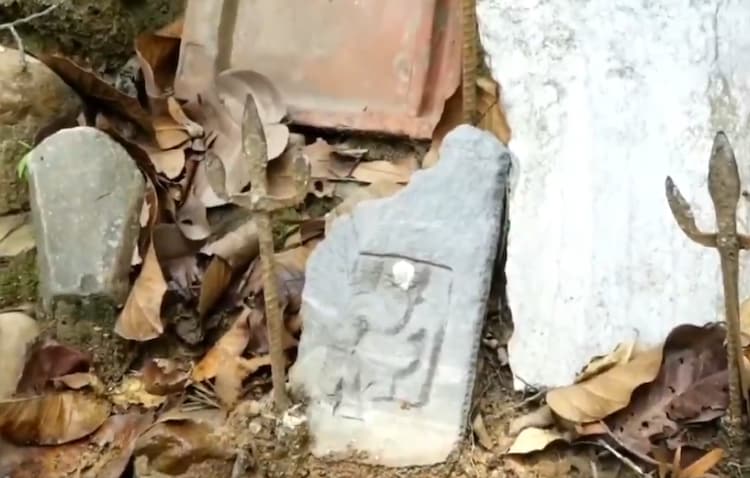 The carved stone image of Lord Ganesha. (Photo: X/Screengrab)