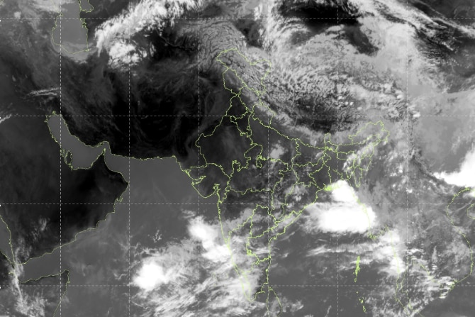 A satellite image shows monsoon systems covering the Indian peninsula. (Photo: IMD)