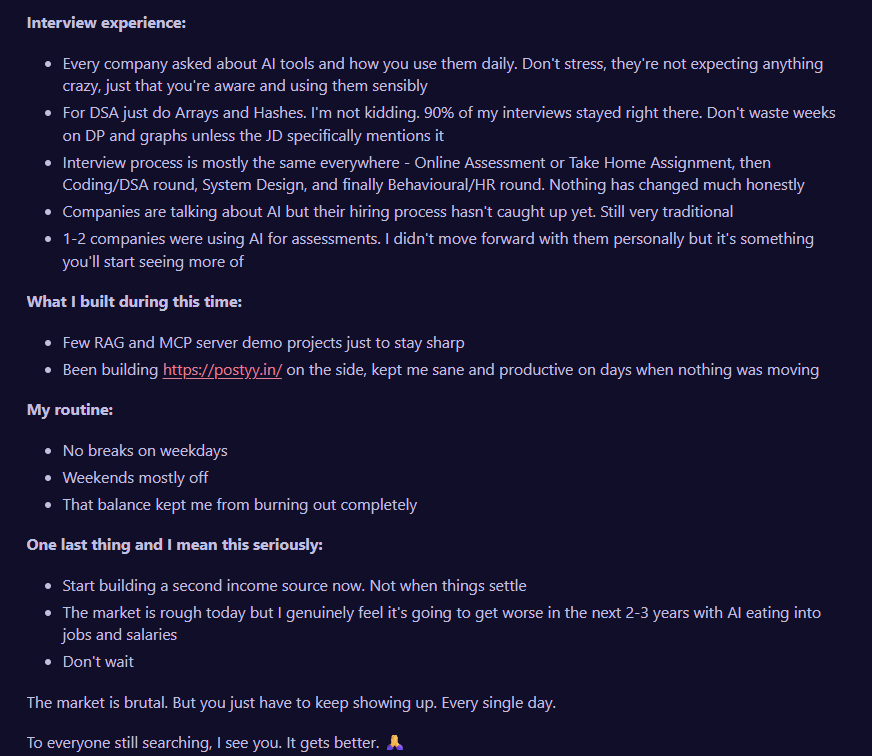 Techie shares how he secured a job 1.5 months after being laid off