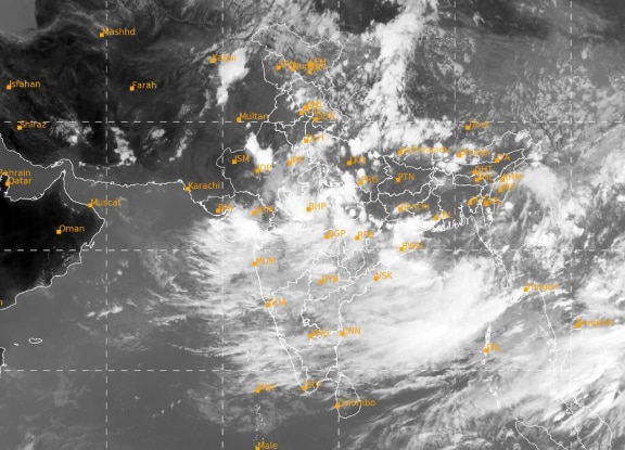 A satellite image shows weather conditions over India. (Photo: IMD)