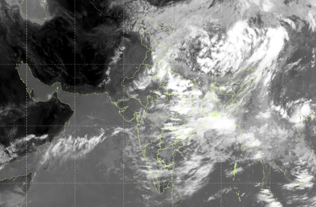 A satellite image shows the weather systems over the Indian subcontinent. (Photo: IMD)