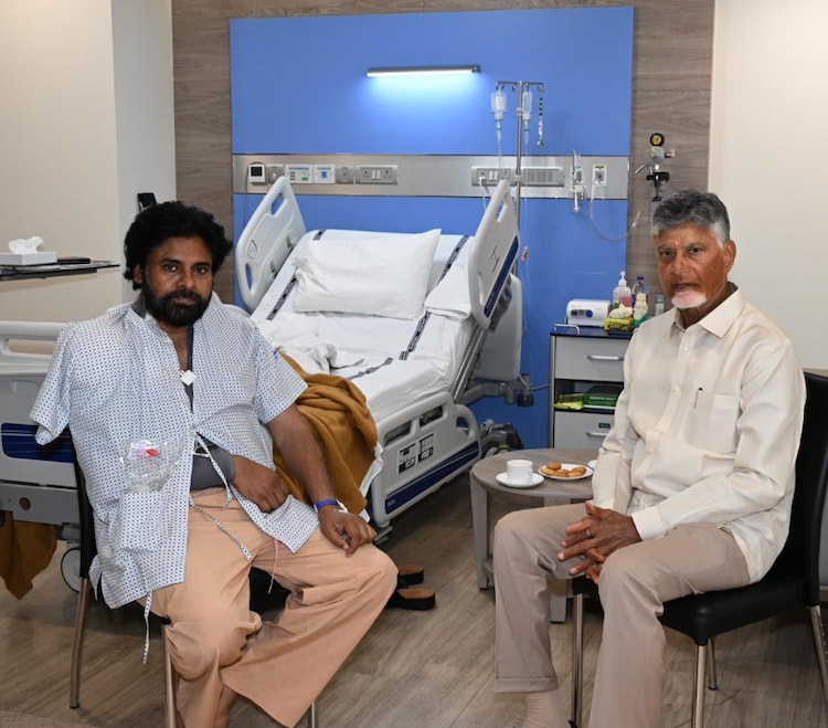 Andhra Pradesh Chief Minister Chandrababu Naidu with Pawan Kalyan