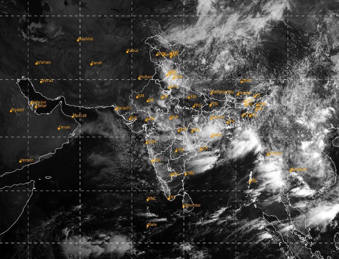 A satellite image shows the weather systems over the Indian subcontinent. (Photo: IMD)
