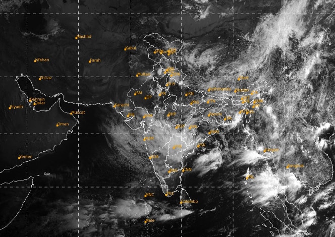 A satellite image shows the weather systems over the Indian subcontinent. (Photo: IMD)