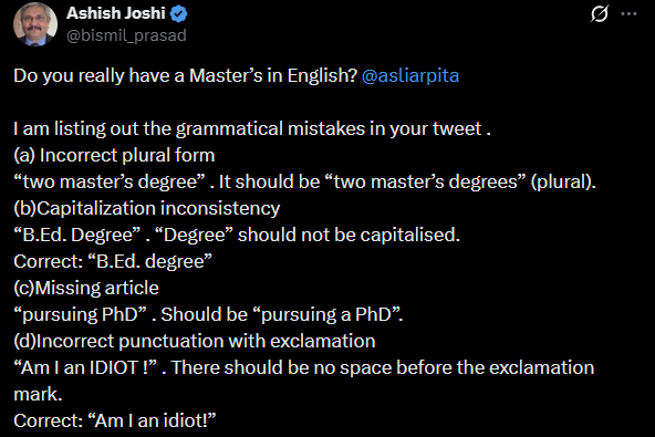 Woman with master's in English criticises Rahul Gandhi, gets grammar lesson instead