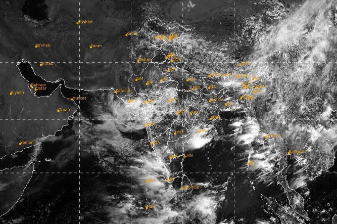 A satellite image shows the weather systems over the Indian subcontinent. (Photo: IMD)