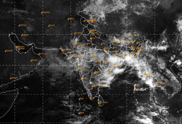 A satellite image shows the weather systems over the Indian subcontinent. (Photo: IMD)