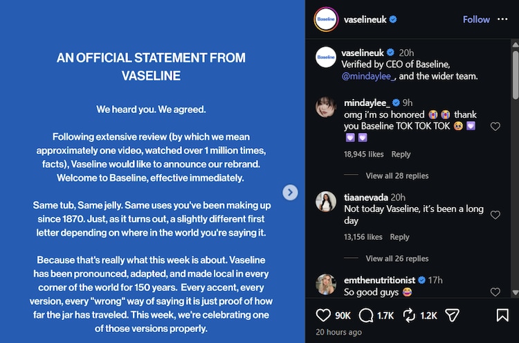 Korean influencerâs âBaselineâ mispronunciation goes viral, Vaseline reacts