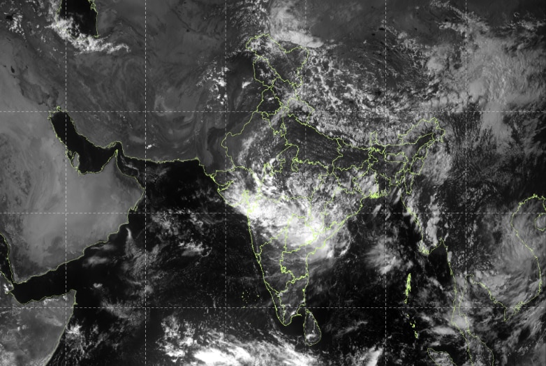 A satellite image shows the weather systems over the Indian subcontinent. (Photo: IMD)