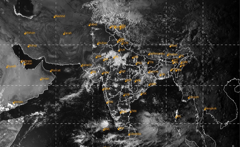 A satellite image shows the weather systems over the Indian subcontinent. (Photo: IMD)