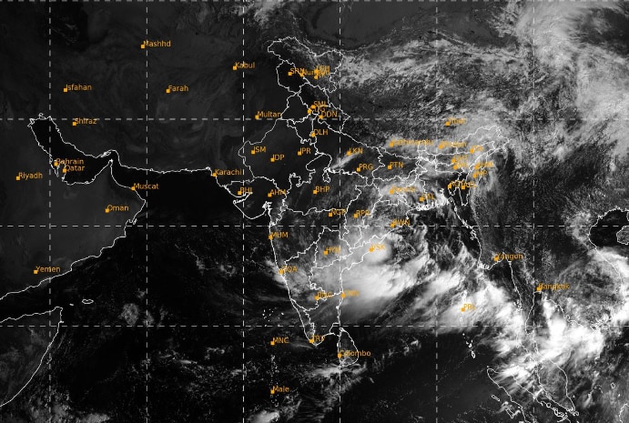 A satellite image shows the weather systems over the Indian subcontinent. (Photo: IMD)