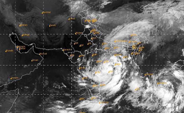 A satellite image shows the deep depression over the Indian subcontinent. (Photo: IMD)