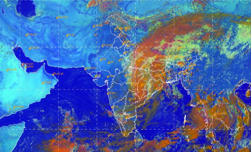 A satellite image shows a potent depression weather system. (Photo: IMD)