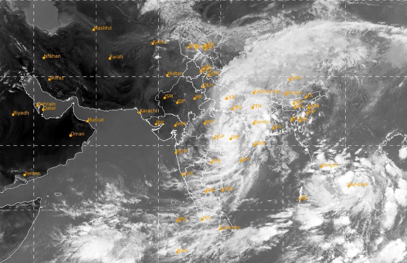 A satellite image shows the weather systems over the Indian subcontinent. (Photo: IMD)