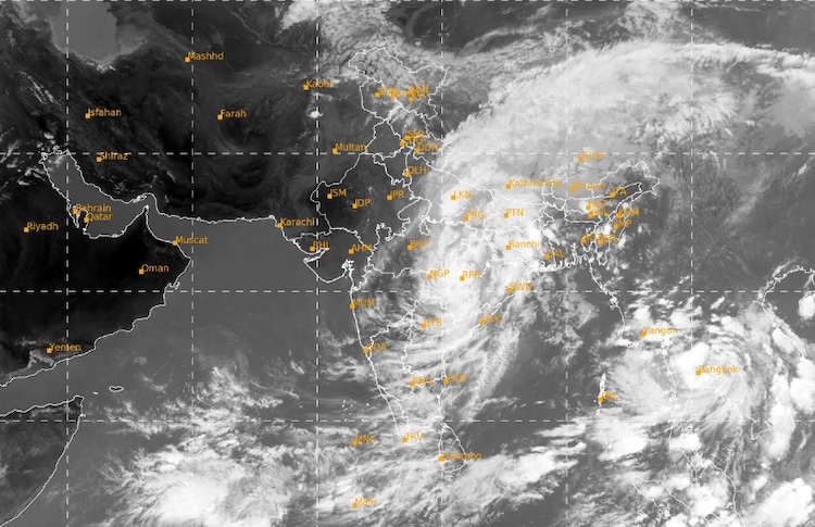 A satellite image shows the weather systems over the Indian subcontinent. (Photo: IMD)