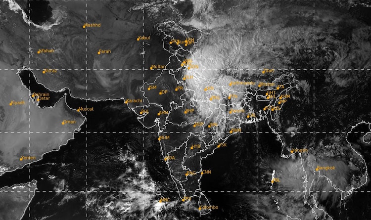 A satellite image shows the weather systems over the Indian subcontinent. (Photo: IMD)
