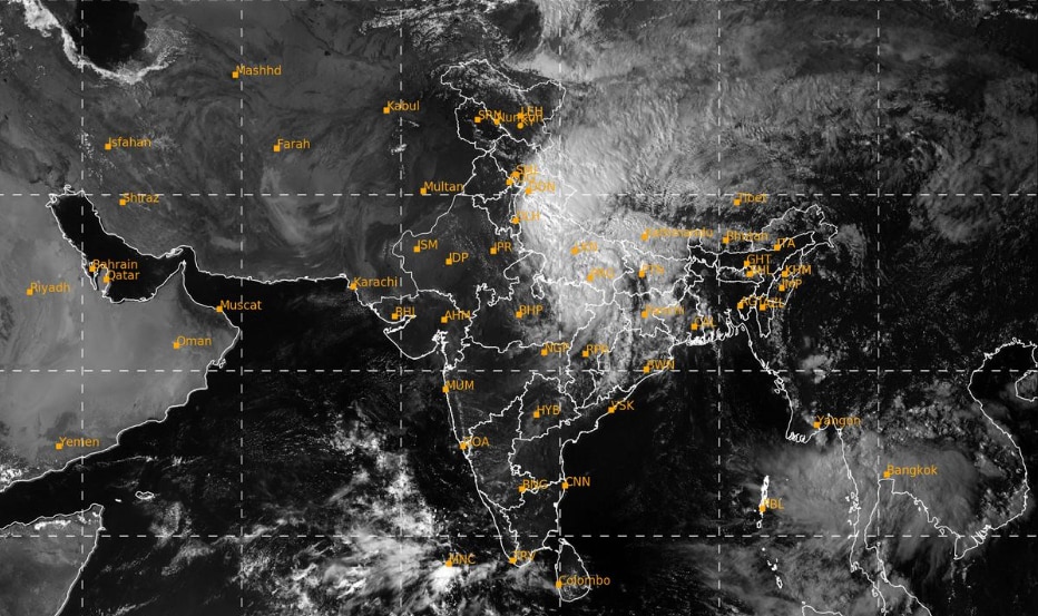 A satellite image shows the weather systems over the Indian subcontinent. (Photo: IMD)