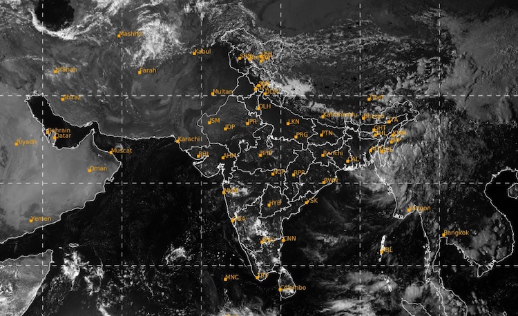 A satellite image shows the weather systems over the Indian subcontinent. (Photo: IMD)